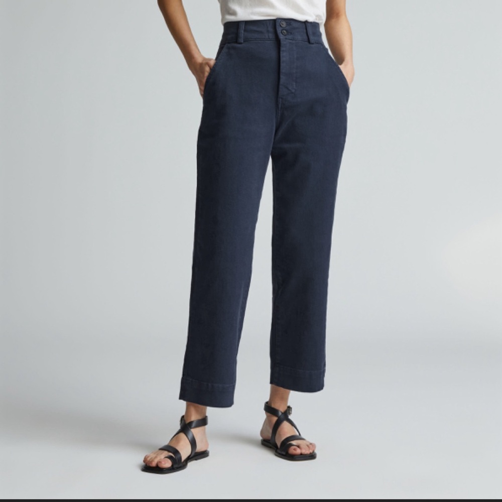Everlane organic straight navy pant